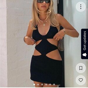 Beginning boutique black triangle cut mini dress